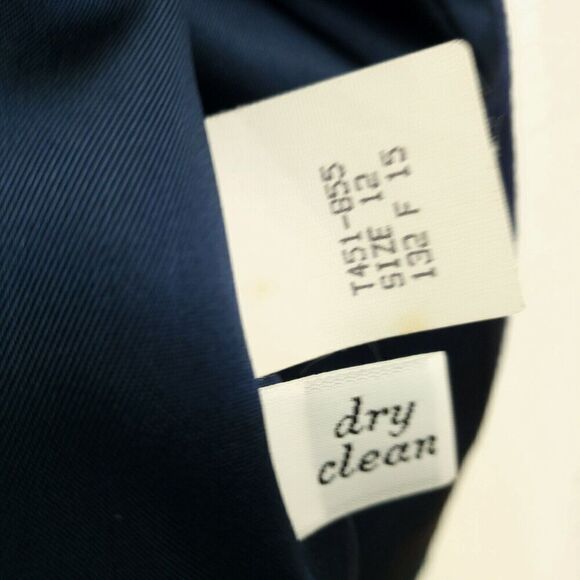 Vintage Pendleton 100% Wool Short Jacket Navy with Green Trim Blazer Size 12 - Picture 6 of 14